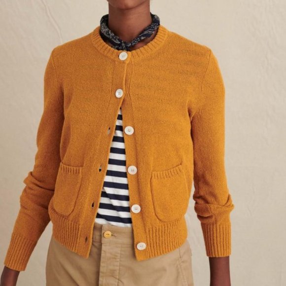 Alex Mill Sweaters - NWT Alex Mill Honey Cardigan in Gold Full Button Crew Neck Cotton Blend